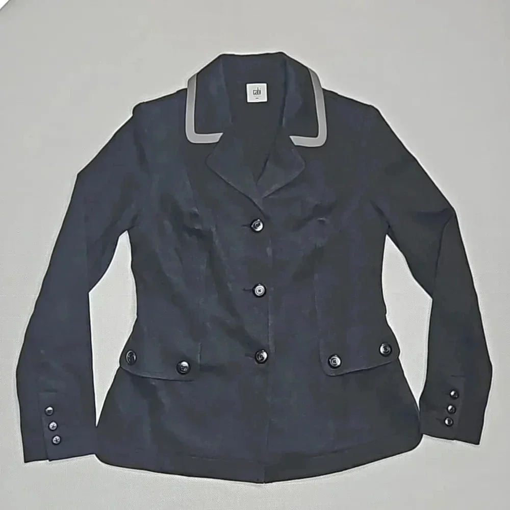 Cabi Crew Ponte Twill Blazer with Stretch Charcoal Women's Small Style #3030